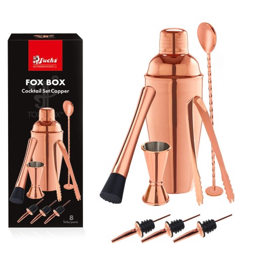 Zestaw barmański miedziany 8 elementów do Twojego baru na prezent