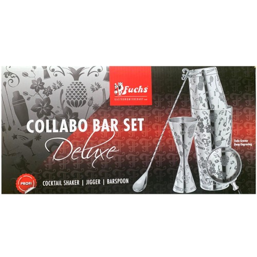 Zestaw barmański Collabo Bar Set Deluxe, Shaker Tin Tin, Jigger, łyżka barmańska