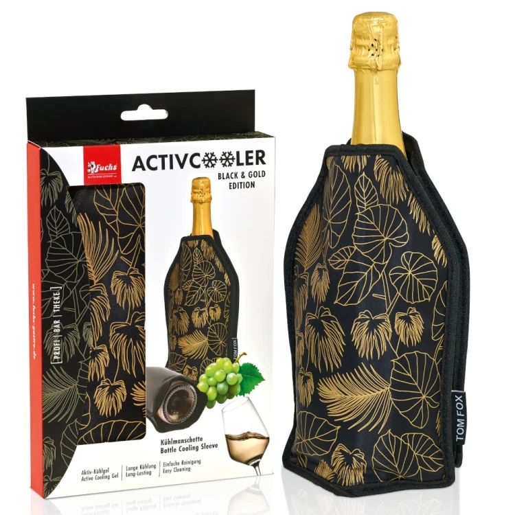 Rękaw - pokrowiec chłodzący do wina Active Wine Sleeve black &amp; gold.webp