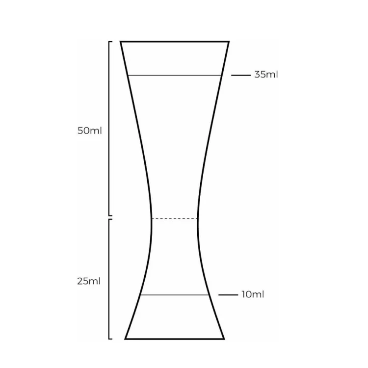 Tiki Jigger 25/50 ml, Aero – miarka barmańska w stylu tropikalnym