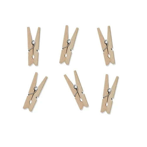 Klamerki mini, naturalne drewno, spinacze 3 cm