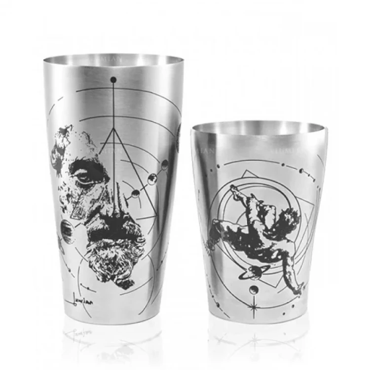 Shaker Tin Tin Yokai Mythos 2-częściowy, grawerowany, 830 ml, Lumian