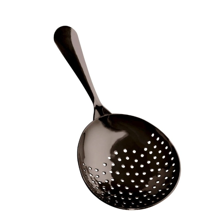 Sitko barmańskie  - Julep Strainer czarny, Gun Metal Black, stal nierdzewna