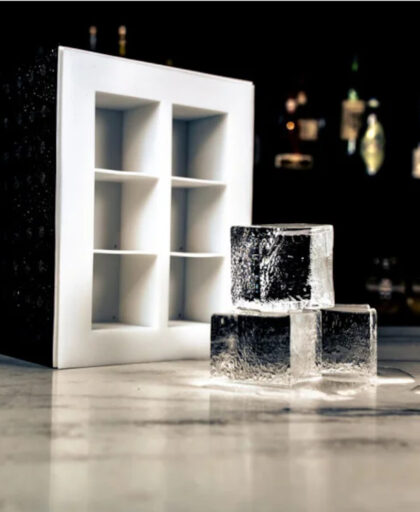 Forma do lodu przezroczystego, sześć kostek 5x5x5cm, Clear Ice Box, Big Cubes